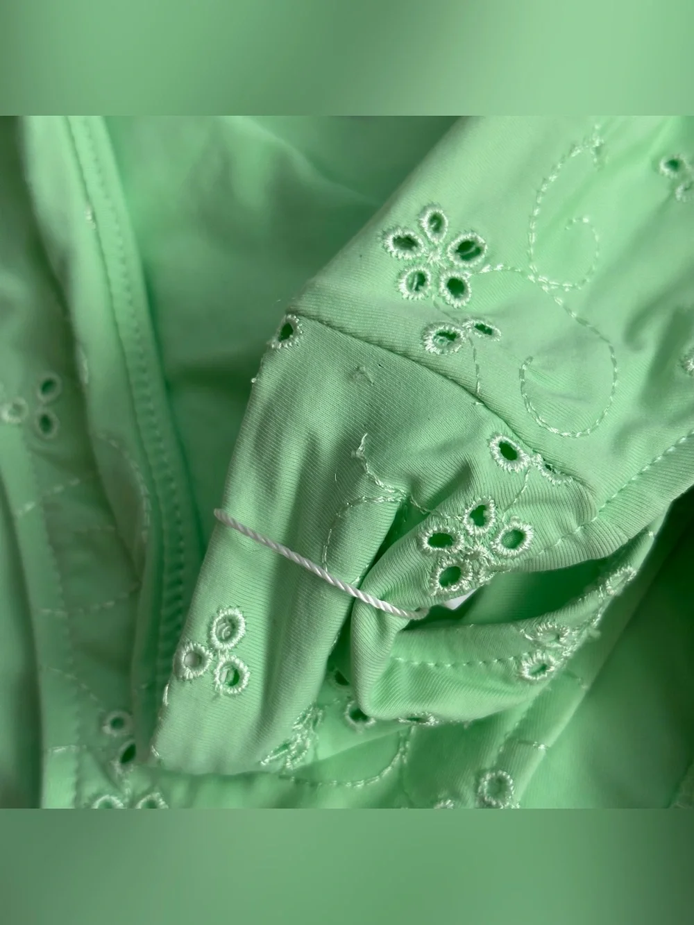 NWT Frankie’s Bikinis Jasper Mint Light Green Eyelet Bikini Bottoms